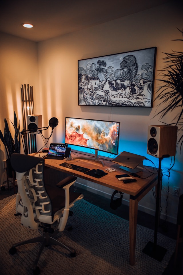 Image of a desk setup